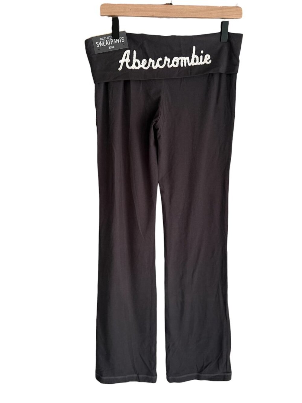 Vtg Y2K Abercrombie and Fitch Fold Over Flare Yoga Pants